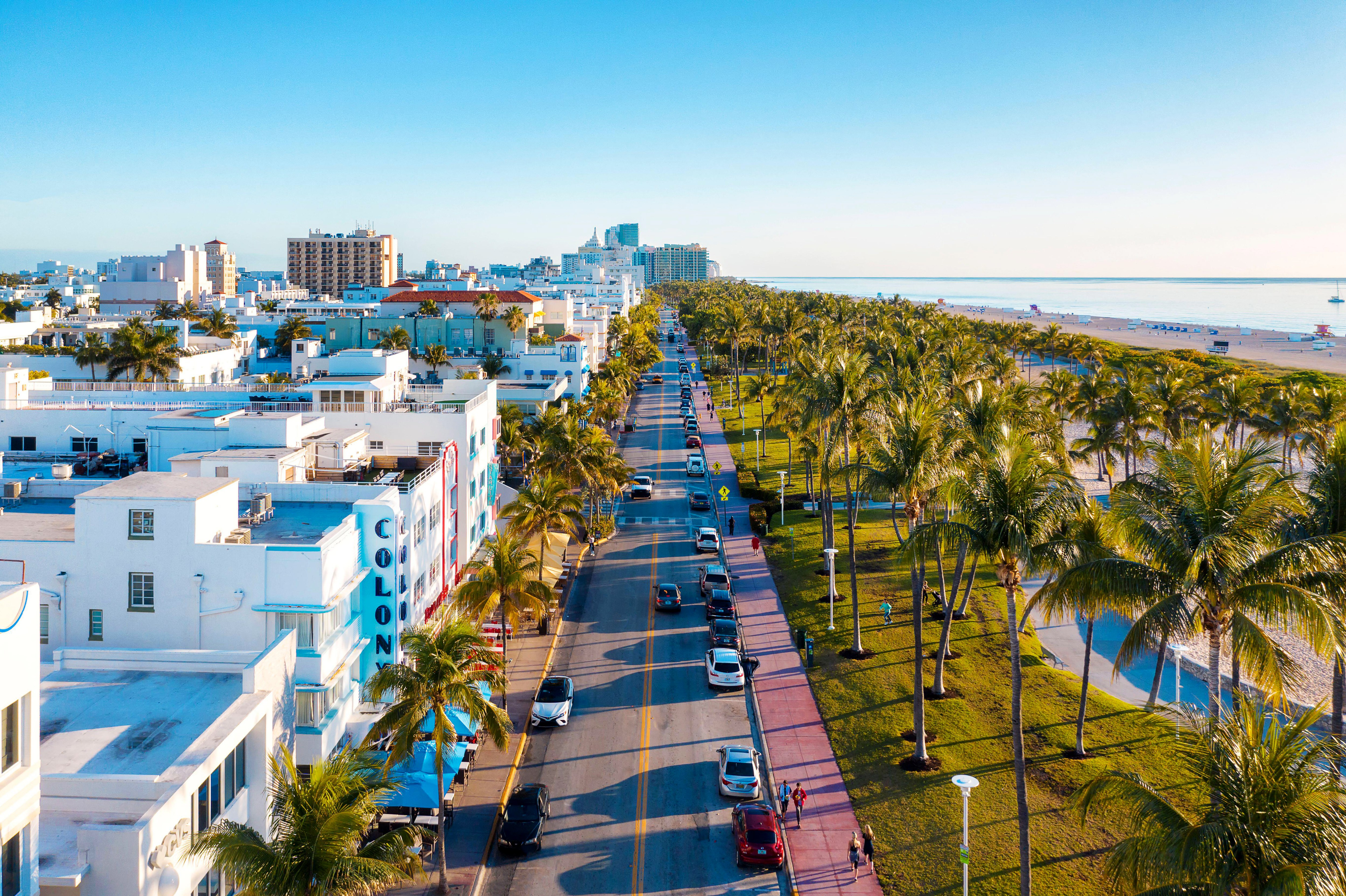 Ocean Drive in South Beach, Miami, one of the host cities for the 2026 FIFA World Cup