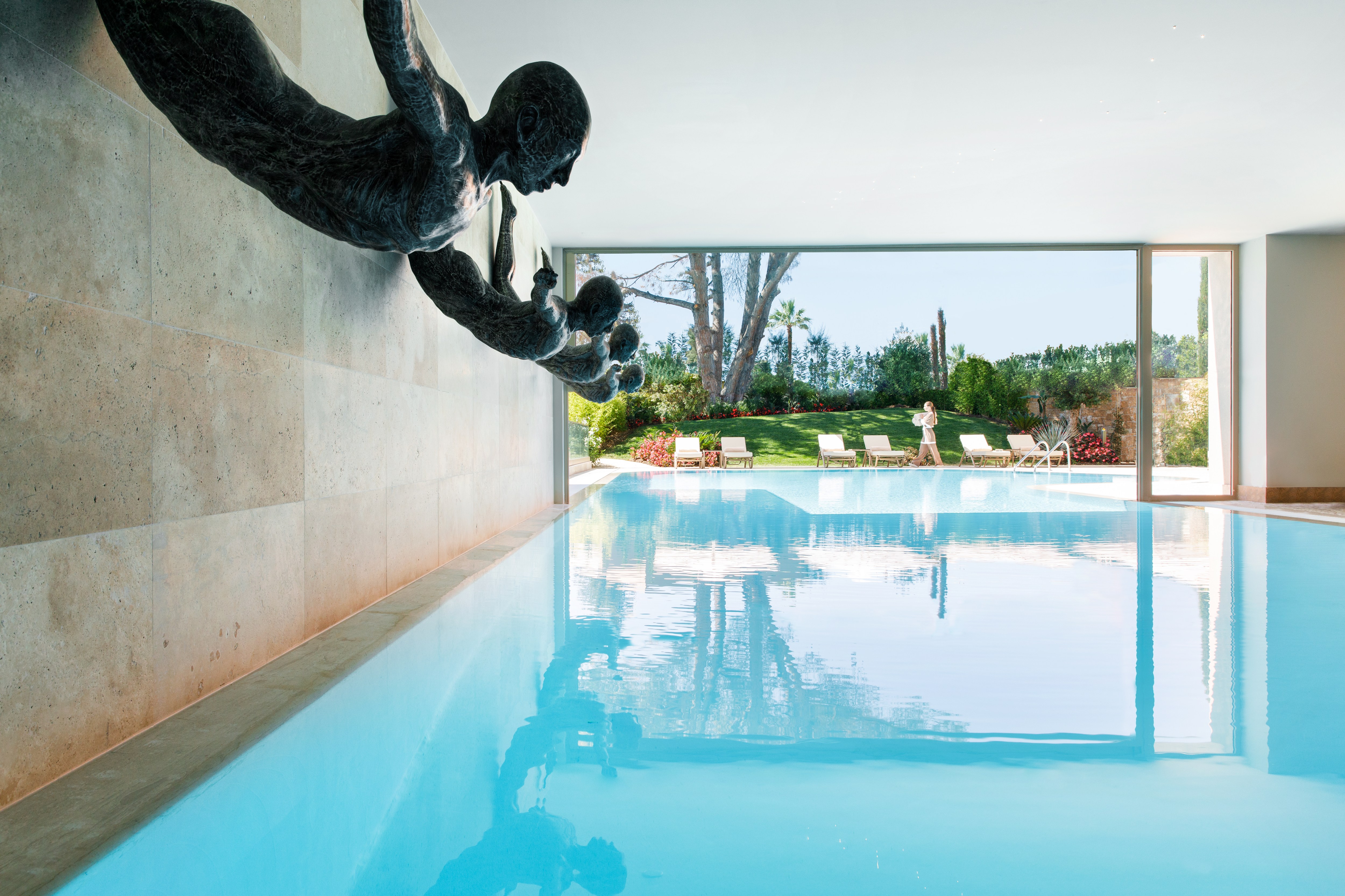 The indoor spa pool at Ikos Dassia hotel in Corfu