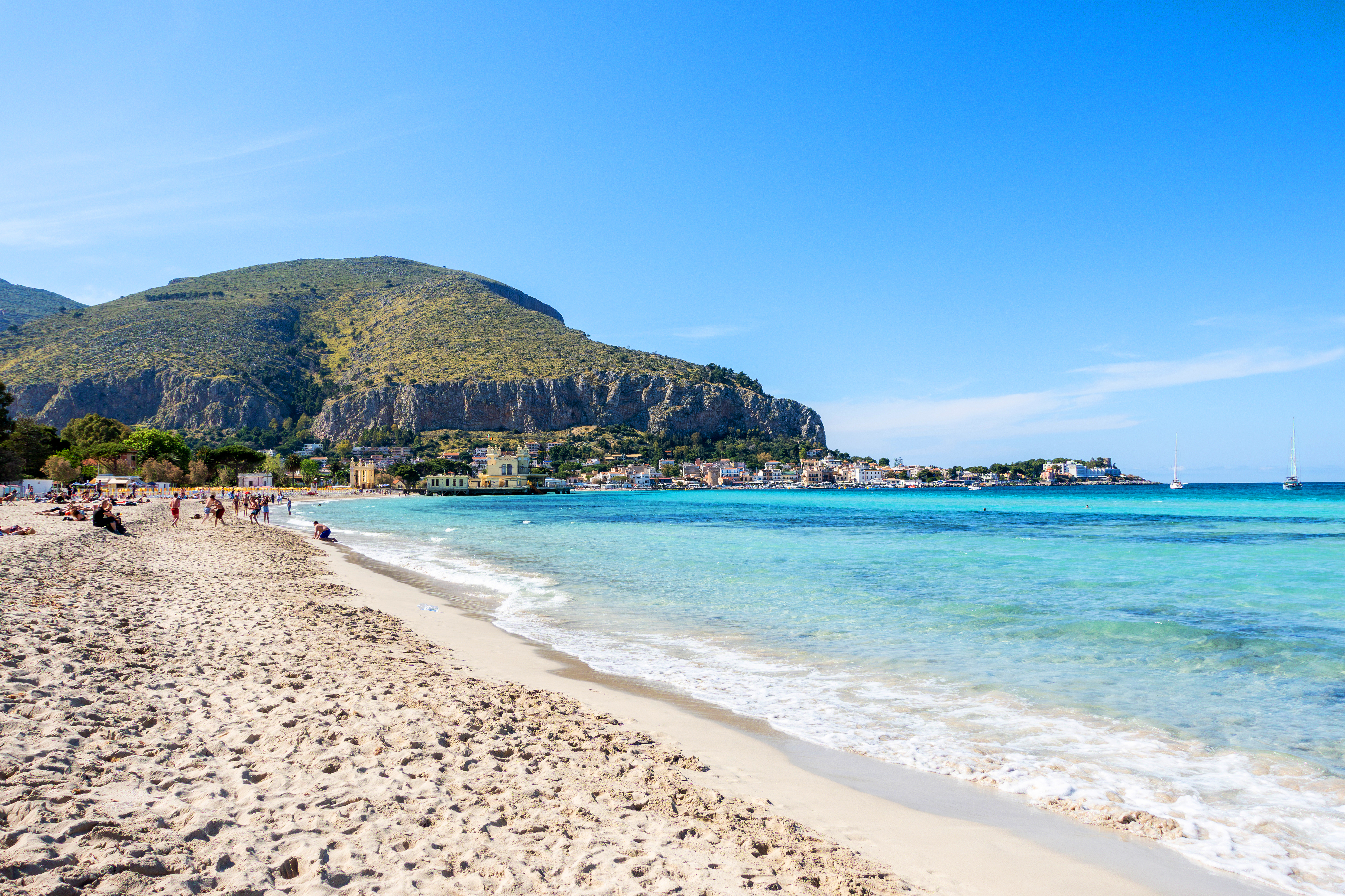 Beautiful Mondello beach in Palermo, Sicily