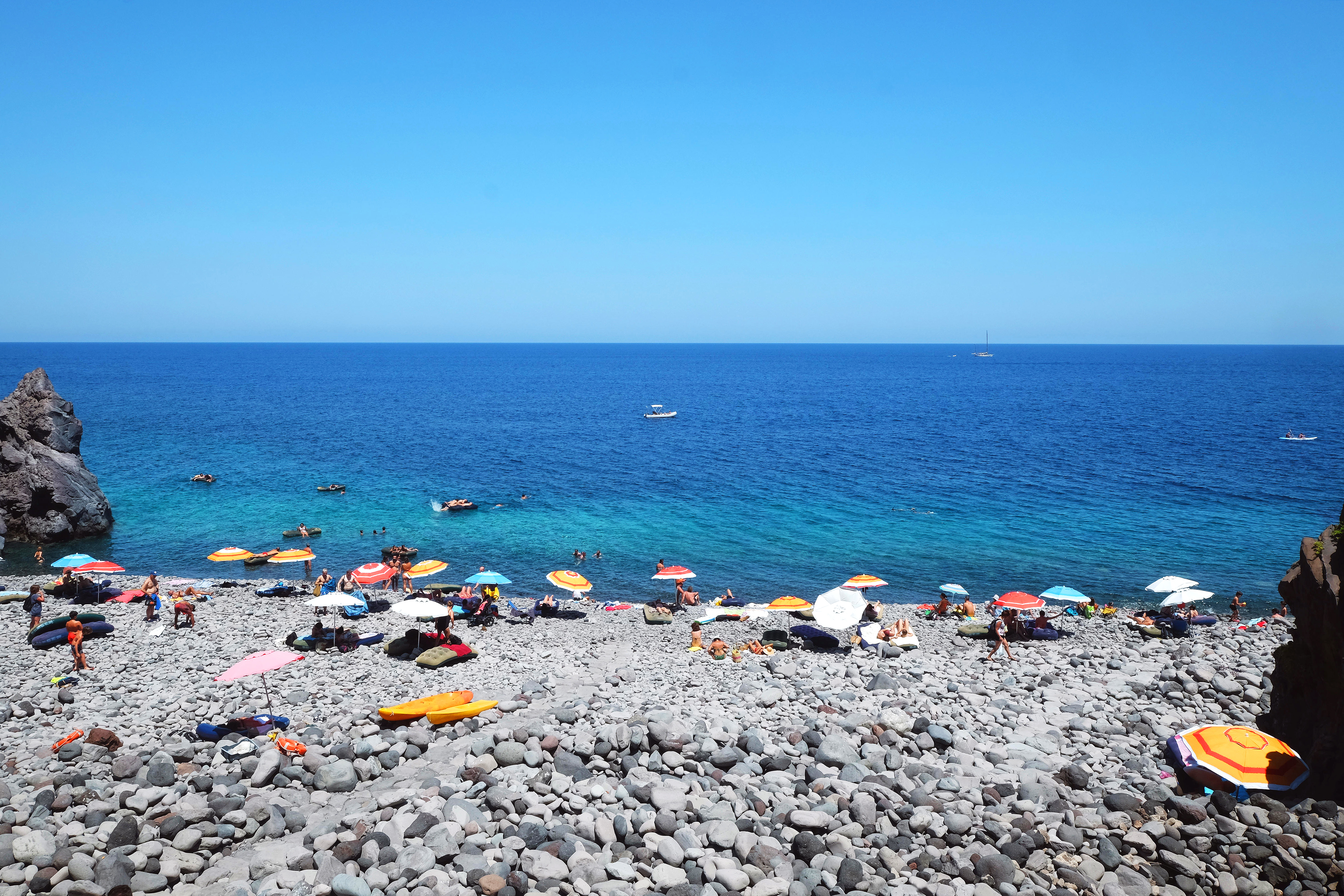 Stunning beach at Punta Scario in Salina