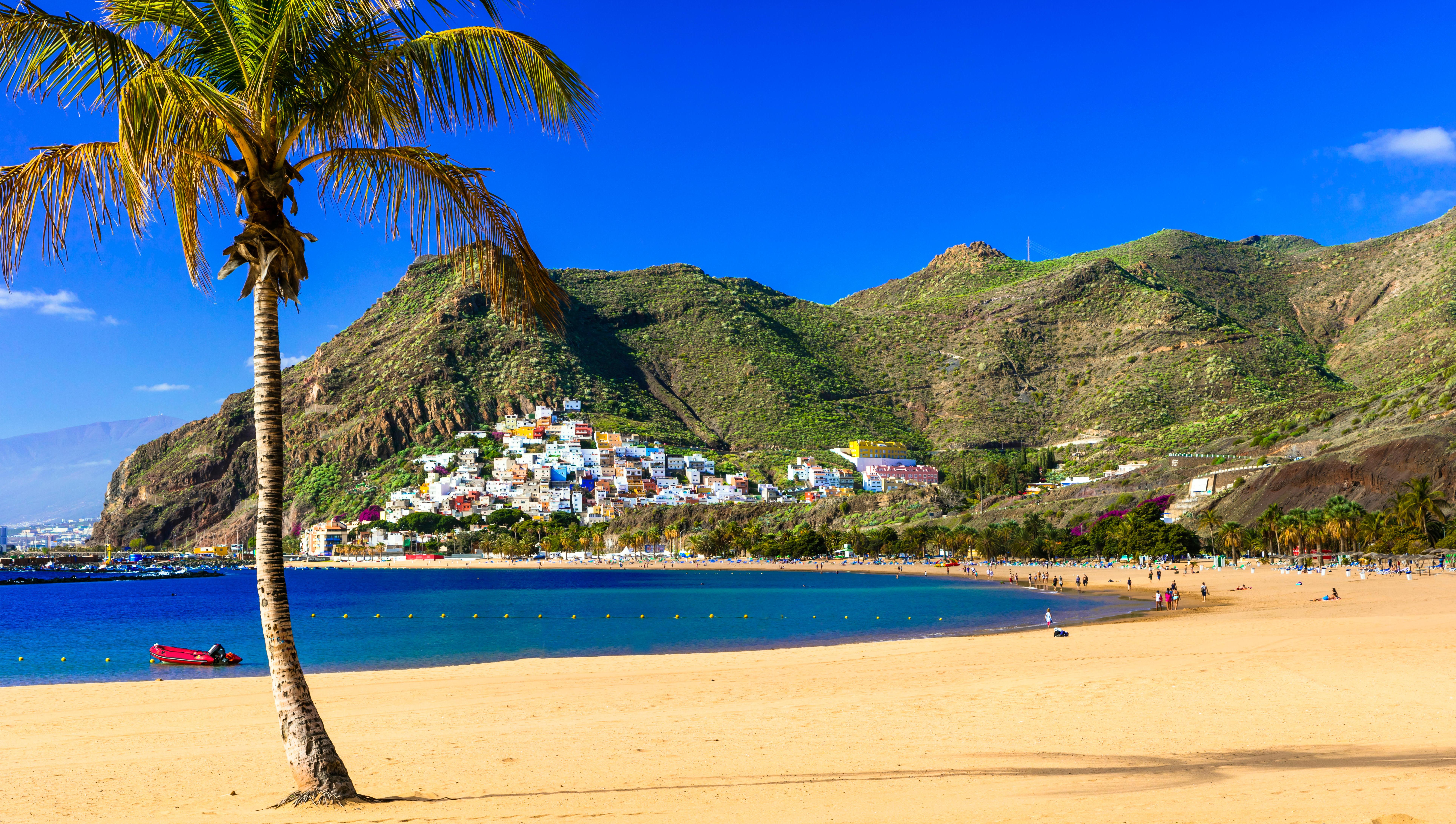 Playa Teresitas beach in Tenerife, Spain.