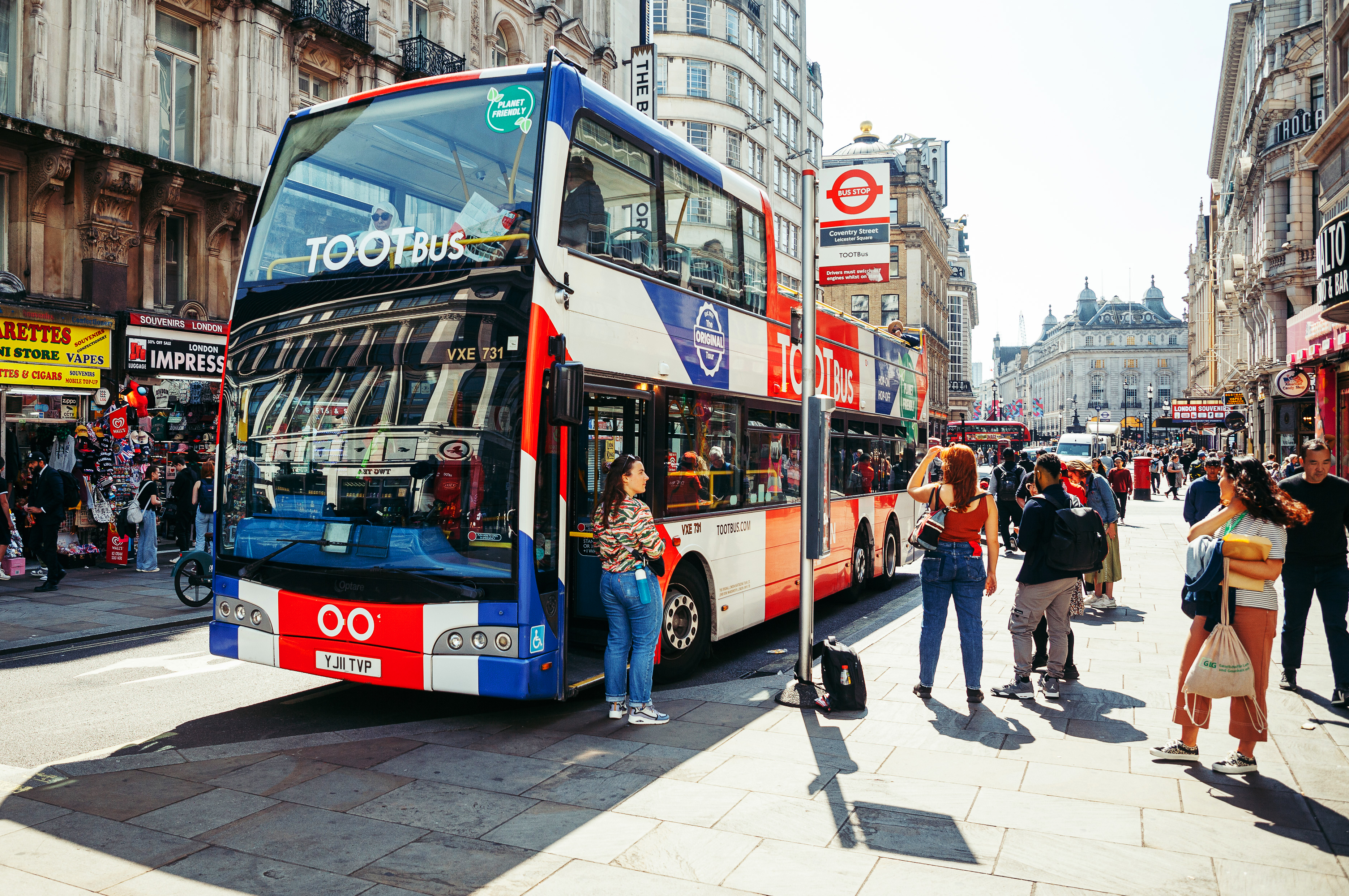 An open-top bus tour, a fun way to see the city